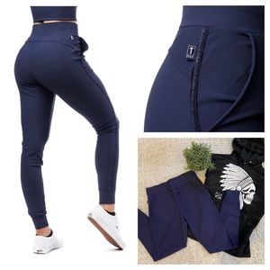 1st Phorm Wavelength Joggers Jogger Workout Athletic Ribbed Pants Navy Small